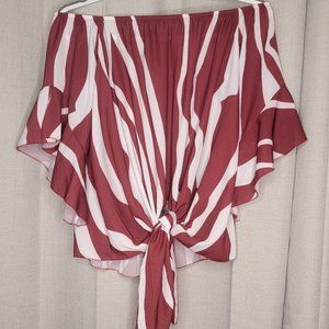 Flowy, off-the-shoulder Womens Blouse- medium